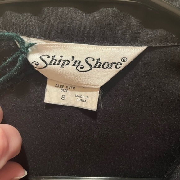 80s Black Ship’n Shore Button Down Blouse - Picture 3 of 3
